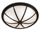 Meyda Lighting Commerce 16" 3-Light Bronze Semi-flush Mount Light With White Opal Shade Glass