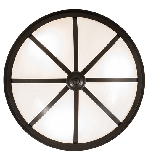 Meyda Lighting Commerce 16" 3-Light Bronze Semi-flush Mount Light With White Opal Shade Glass