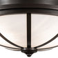 Meyda Lighting Commerce 16" 3-Light Bronze Semi-flush Mount Light With White Opal Shade Glass
