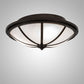 Meyda Lighting Commerce 16" 3-Light Bronze Semi-flush Mount Light With White Opal Shade Glass