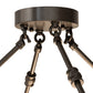 Meyda Lighting Commerce 20" 3-Light Bronze Semi-flush Mount Light With White Art Shade Glass