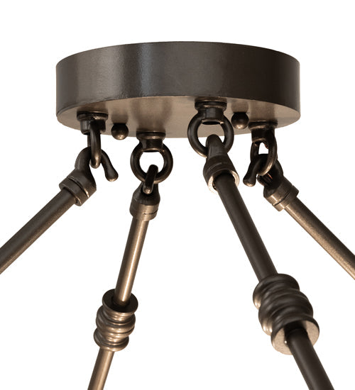 Meyda Lighting Commerce 20" 3-Light Bronze Semi-flush Mount Light With White Art Shade Glass