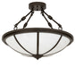 Meyda Lighting Commerce 20" 3-Light Bronze Semi-flush Mount Light With White Art Shade Glass