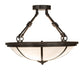 Meyda Lighting Commerce 20" 3-Light Bronze Semi-flush Mount Light With White Art Shade Glass