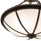 Meyda Lighting Commerce 20" 3-Light Bronze Semi-flush Mount Light With White Art Shade Glass