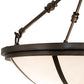 Meyda Lighting Commerce 20" 3-Light Bronze Semi-flush Mount Light With White Art Shade Glass