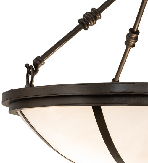 Meyda Lighting Commerce 20" 3-Light Bronze Semi-flush Mount Light With White Art Shade Glass