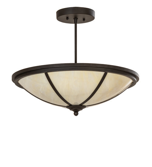 Meyda Lighting Commerce 20" 4-Light Oil Rubbed Bronze Semi-flush Mount Light With Creme Carrara Idalight Shade