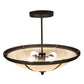 Meyda Lighting Commerce 20" 4-Light Oil Rubbed Bronze Semi-flush Mount Light With Creme Carrara Idalight Shade
