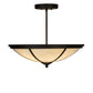 Meyda Lighting Commerce 20" 4-Light Oil Rubbed Bronze Semi-flush Mount Light With Creme Carrara Idalight Shade