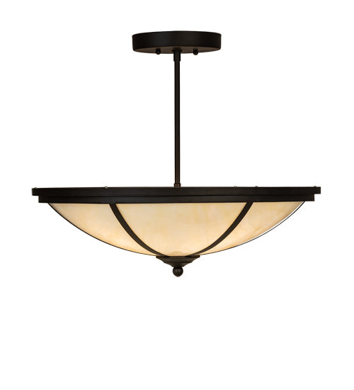 Meyda Lighting Commerce 20" 4-Light Oil Rubbed Bronze Semi-flush Mount Light With Creme Carrara Idalight Shade