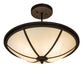 Meyda Lighting Commerce 20" 4-Light Oil Rubbed Bronze Semi-flush Mount Light With Creme Carrara Idalight Shade