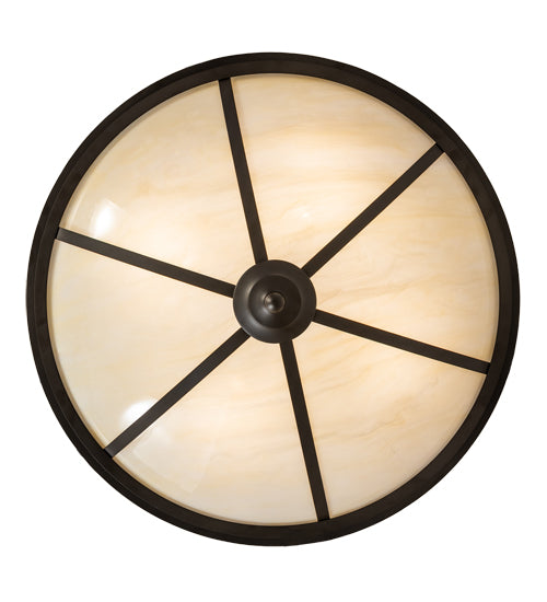 Meyda Lighting Commerce 20" 4-Light Oil Rubbed Bronze Semi-flush Mount Light With Creme Carrara Idalight Shade