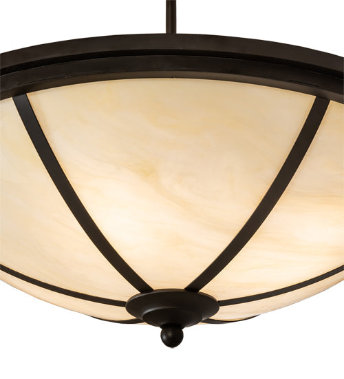 Meyda Lighting Commerce 20" 4-Light Oil Rubbed Bronze Semi-flush Mount Light With Creme Carrara Idalight Shade