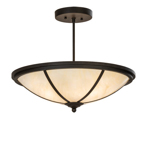 Meyda Lighting Commerce 20" 4-Light Oil Rubbed Bronze Semi-flush Mount Light With Creme Carrara Idalight Shade