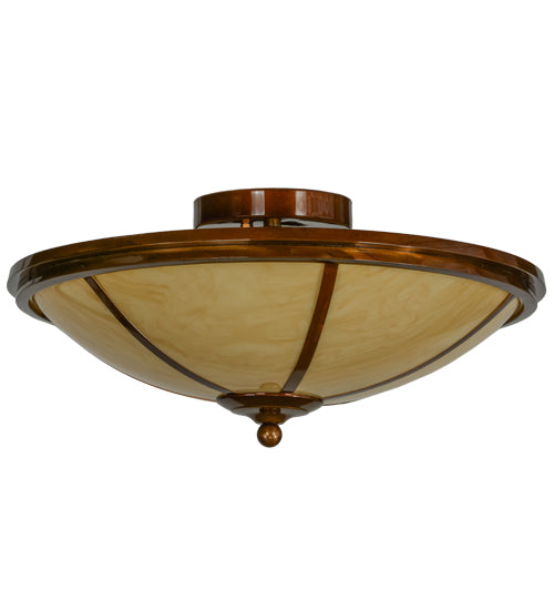 Meyda Lighting Commerce 20" 4-Light Transparent Copper Semi-flush Mount Ceiling Light With Tawnyrock Idalight Shade Glass