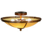 Meyda Lighting Commerce 20" 4-Light Transparent Copper Semi-flush Mount Ceiling Light With Tawnyrock Idalight Shade Glass