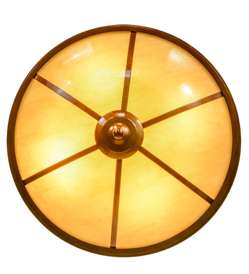 Meyda Lighting Commerce 20" 4-Light Transparent Copper Semi-flush Mount Ceiling Light With Tawnyrock Idalight Shade Glass