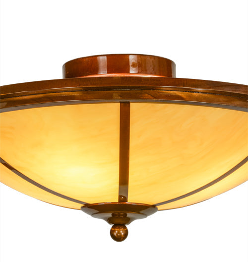Meyda Lighting Commerce 20" 4-Light Transparent Copper Semi-flush Mount Ceiling Light With Tawnyrock Idalight Shade Glass
