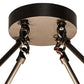 Meyda Lighting Commerce 24" 3-Light Bronze Semi-flush Mount Light With White Art Shade Glass