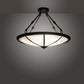 Meyda Lighting Commerce 24" 3-Light Bronze Semi-flush Mount Light With White Art Shade Glass