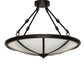 Meyda Lighting Commerce 24" 3-Light Bronze Semi-flush Mount Light With White Art Shade Glass