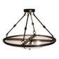 Meyda Lighting Commerce 24" 3-Light Bronze Semi-flush Mount Light With White Art Shade Glass