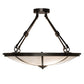 Meyda Lighting Commerce 24" 3-Light Bronze Semi-flush Mount Light With White Art Shade Glass