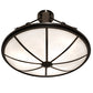 Meyda Lighting Commerce 24" 3-Light Bronze Semi-flush Mount Light With White Art Shade Glass