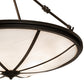 Meyda Lighting Commerce 24" 3-Light Bronze Semi-flush Mount Light With White Art Shade Glass