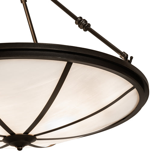 Meyda Lighting Commerce 24" 3-Light Bronze Semi-flush Mount Light With White Art Shade Glass