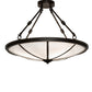 Meyda Lighting Commerce 24" 3-Light Bronze Semi-flush Mount Light With White Art Shade Glass