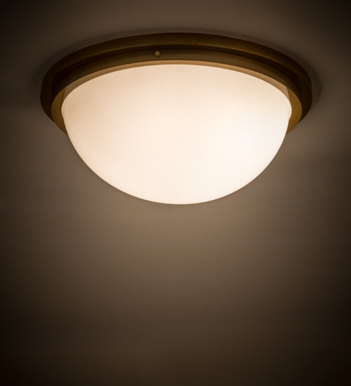 Meyda Lighting Commerce 25" 4-Light Buttered Brass Flush Mount Light With White Statuario Idalight Shade Glass