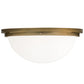 Meyda Lighting Commerce 25" 4-Light Buttered Brass Flush Mount Light With White Statuario Idalight Shade Glass