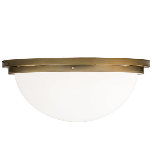 Meyda Lighting Commerce 25" 4-Light Buttered Brass Flush Mount Light With White Statuario Idalight Shade Glass