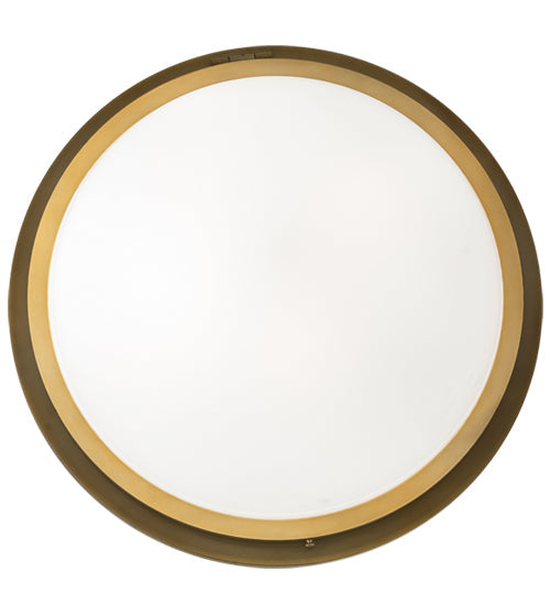 Meyda Lighting Commerce 25" 4-Light Buttered Brass Flush Mount Light With White Statuario Idalight Shade Glass