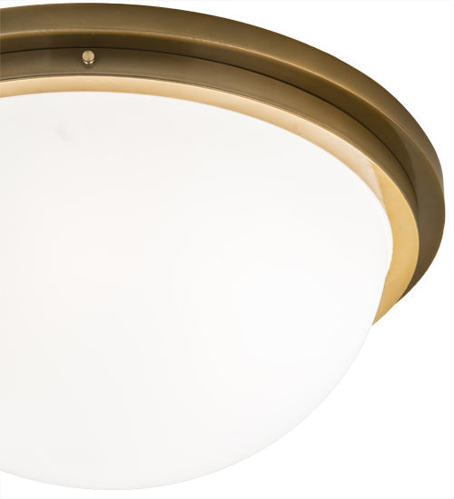 Meyda Lighting Commerce 25" 4-Light Buttered Brass Flush Mount Light With White Statuario Idalight Shade Glass