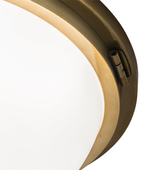 Meyda Lighting Commerce 25" 4-Light Buttered Brass Flush Mount Light With White Statuario Idalight Shade Glass