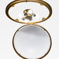 Meyda Lighting Commerce 25" 4-Light Buttered Brass Flush Mount Light With White Statuario Idalight Shade Glass