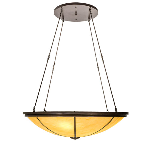 Meyda Lighting Commerce 250578 71" 8-Light Copper Vein Inverted Pendant Light With Tawnyrock Idalight Shade
