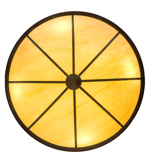 Meyda Lighting Commerce 250578 71" 8-Light Copper Vein Inverted Pendant Light With Tawnyrock Idalight Shade