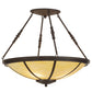 Meyda Lighting Commerce 30" 4-Light LED Cafe Noir Semi-flush Mount Ceiling Light With Beige Botticino Idalight Shade Glass