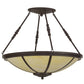 Meyda Lighting Commerce 30" 4-Light LED Cafe Noir Semi-flush Mount Ceiling Light With Beige Botticino Idalight Shade Glass