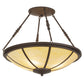 Meyda Lighting Commerce 30" 4-Light LED Cafe Noir Semi-flush Mount Ceiling Light With Beige Botticino Idalight Shade Glass