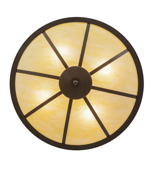 Meyda Lighting Commerce 30" 4-Light LED Cafe Noir Semi-flush Mount Ceiling Light With Beige Botticino Idalight Shade Glass