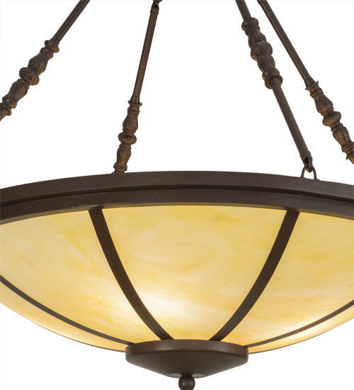 Meyda Lighting Commerce 30" 4-Light LED Cafe Noir Semi-flush Mount Ceiling Light With Beige Botticino Idalight Shade Glass