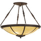Meyda Lighting Commerce 30" 4-Light LED Cafe Noir Semi-flush Mount Ceiling Light With Beige Botticino Idalight Shade Glass