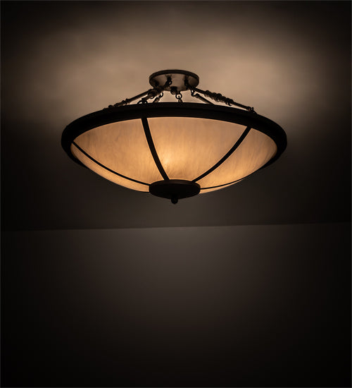 Meyda Lighting Commerce 31" 4-Light Oil Rubbed Bronze Semi-flush Mount Light With Beige Fleshtone Idalight Shade
