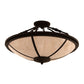 Meyda Lighting Commerce 31" 4-Light Oil Rubbed Bronze Semi-flush Mount Light With Beige Fleshtone Idalight Shade