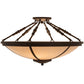 Meyda Lighting Commerce 31" 4-Light Oil Rubbed Bronze Semi-flush Mount Light With Beige Fleshtone Idalight Shade